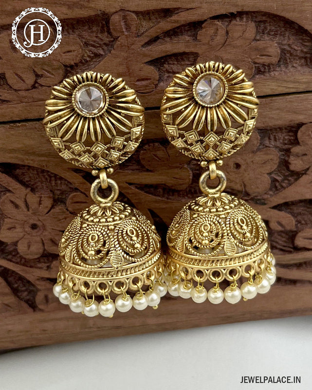 Latest Gold Plated Antique Earrings  JH3377