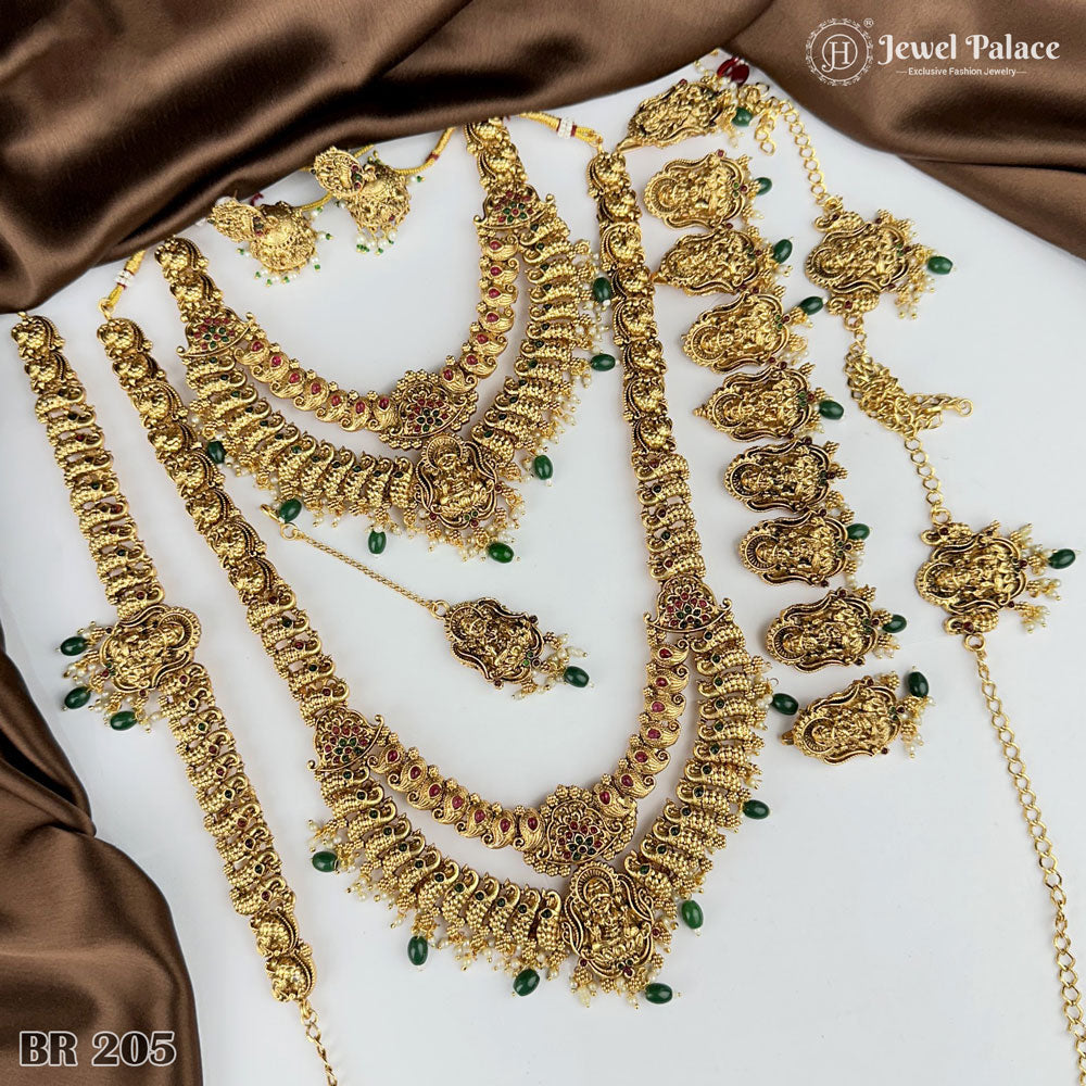 Latest Gold Plated Elegant South Indian Temple Design Bridal
