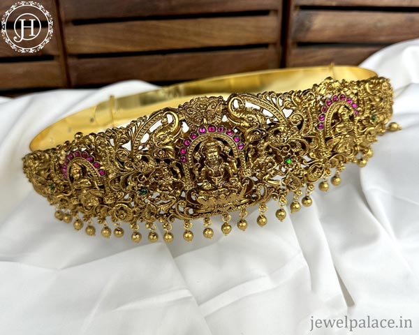 Beautiful Gold Plated Temple Design Vaddanam Hip Belt For Saree JH5370 Gold