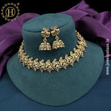 Unique Gold Finish Temple Necklace With Earrings JH5383