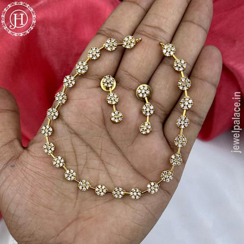 Stunning Gold Shine AD Stone Premium Necklace JH5433