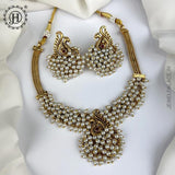 Beautiful Gold Finish Heavy Pearls Peacock Design Antique Necklace JH5438