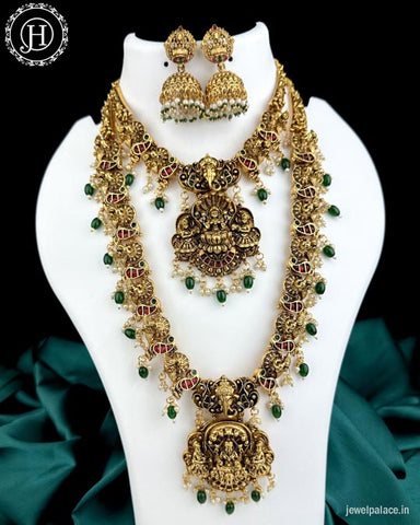 Exclusive Gold Plated South Indian Traditional Combo Jewellery Set JH5839