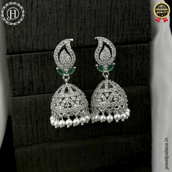 Beautiful Rhodium Plated American Diamond Earrings JH6477