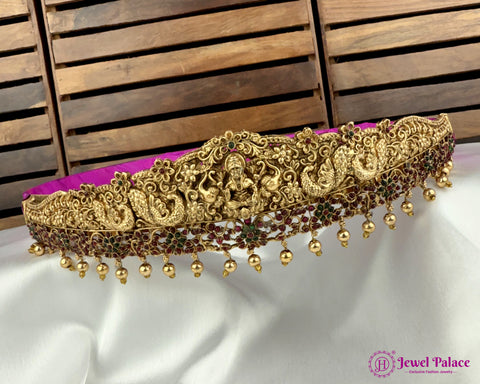 Traditional Gold Finish Hip Belt with Intricate Temple Work