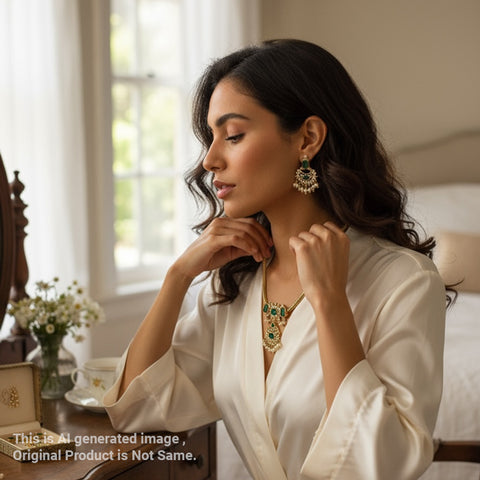 Beautiful Gold Finish Stunning Festive Necklace