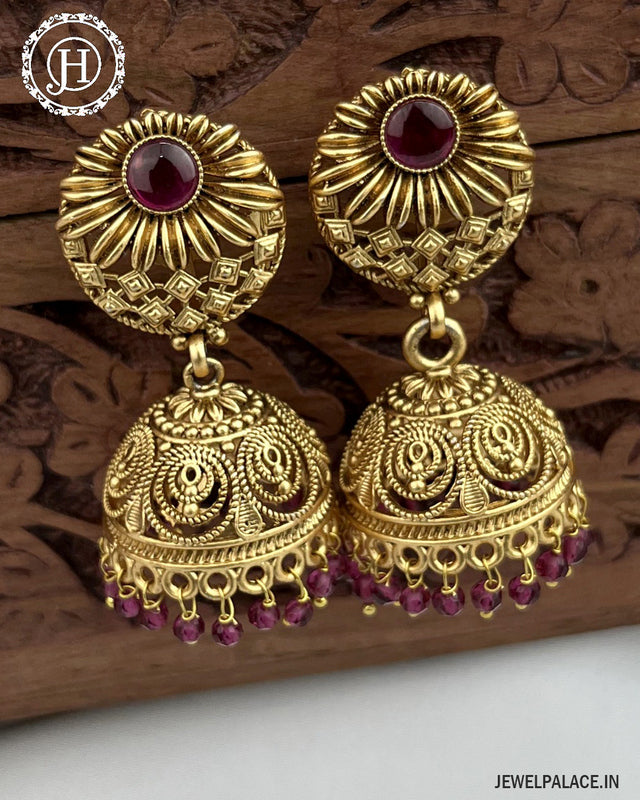Latest Gold Plated Antique Earrings  JH3377