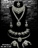 Silver Plated Beautiful CZ Stone Bridal Jewellery Set JH3438