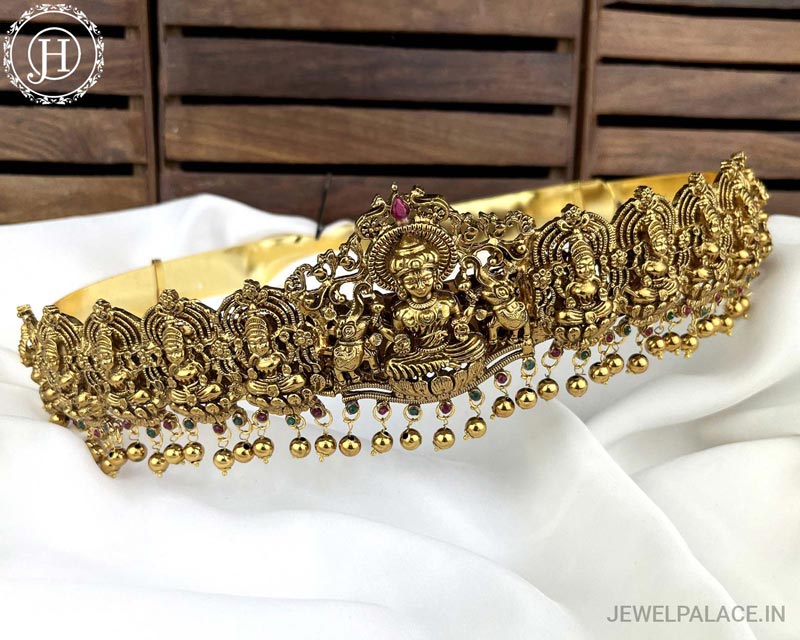 Beautiful Gold Plated Temple Design Vaddanam Hip Belt For Saree JH3703  Gold