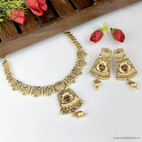 Exclusive Rajwadi Gold Plated Necklace With Earrings JH4682