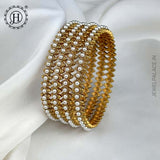 Exclusive Gold Plated Kemp Stone Temple Bangles JH5247