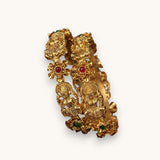 Traditional Antique Gold Temple Design Bangle Set Of 2 JH8208