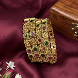 Traditional Antique Gold Temple Design Bangle Set Of 4 JH8213