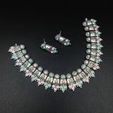 Oxidised German Silver Gemstone Necklace JH7477