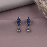 Antique German Silver Floral Stud Earrings JH8665