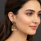 Traditional South Indian Kemp Designer Earrings JH8571