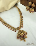 Beautiful Gold Plated Kemp Stones Temple Haram Set JH5799