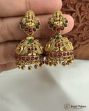 Beautiful Gold Plated Kemp Stones Temple Haram Set JH5799