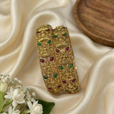 Traditional Antique Gold Temple Design Bangle Set Of 2 JH8234