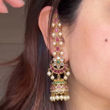 Traditional South Indian Kemp Designer Earrings JH8576