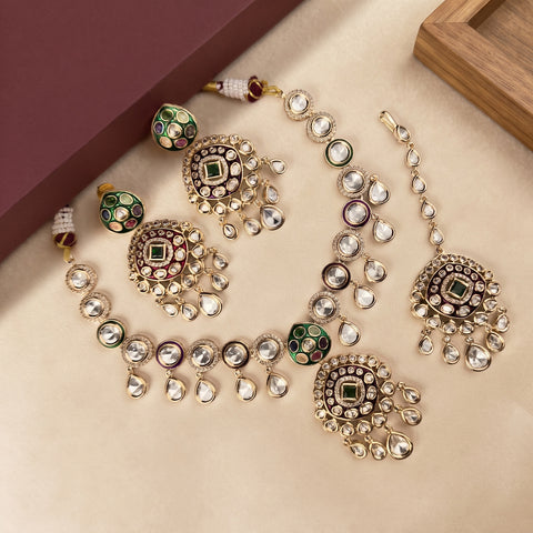 Designer Premium Kundan Necklace Set JH8339