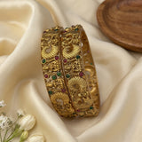 Traditional Antique Gold Temple Design Bangle Set Of 2 JH8230
