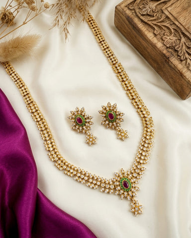 Beautiful Gold Plated High Quality Brass With AD Stone Haram
