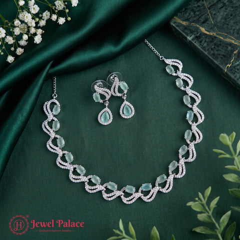 Sparkling AD Stone Premium Quality Necklace JH7021