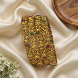 Traditional Antique Gold Temple Design Bangle Set Of 4 JH8236