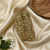 Traditional Antique Gold Temple Design Bangle Set Of 2 JH8224