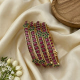 Traditional Antique Gold Temple Design Bangle Set Of 4 JH7283