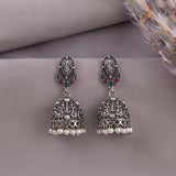 Oxidised Black Metal Earrings Traditional and Trendy Design JH8657