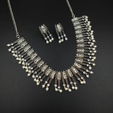 Oxidised German Silver Gemstone Necklace JH7470