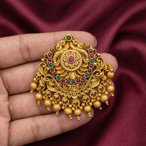 Traditional Antique Gold Finish Single Jadai Billai Hair Accessory JH8273
