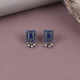 Antique German Silver Floral Stud Earrings JH8660