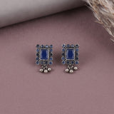 Antique German Silver Floral Stud Earrings JH8660