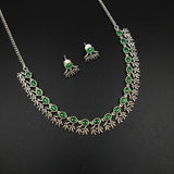 Oxidised German Silver Gemstone Necklace JH7473