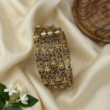 Traditional Antique Gold Temple Design Bangle Set Of 4 JH8218