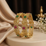 Beautiful Gold Plated High Quality Brass Premium Bangles JH8507 (Set of 2)