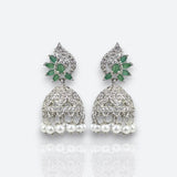 Elegant Rhodium Plated American Diamond Earrings JH6480