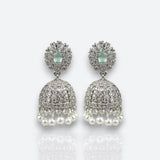 Elegant Rhodium Plated American Diamond Earrings JH6482