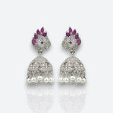 Elegant Rhodium Plated American Diamond Earrings JH6483