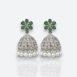 Elegant Rhodium Plated American Diamond Earrings JH6479