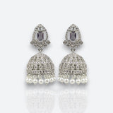 Elegant Rhodium Plated American Diamond Earrings JH6484