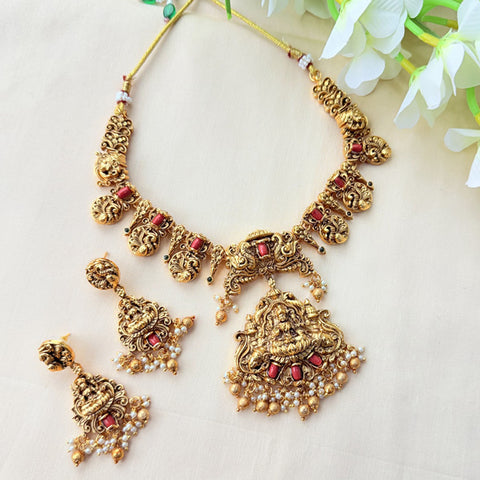 Unique Gold Plated Kemp Stone Necklace JH3557