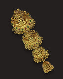 Exclusive Gold Plated Kemps Stone Pearls Traditional Jadai Billai JH8270