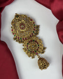 Exclusive Gold Plated Kemps Stone Pearls Traditional Jadai Billai JH5280
