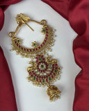 Exclusive Gold Plated Kemps Stone Pearls Traditional Jadai Billai JH5780