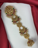 Elegant Gold Plated Kemps Stone Pearls Traditional Jadai Billai JH6362