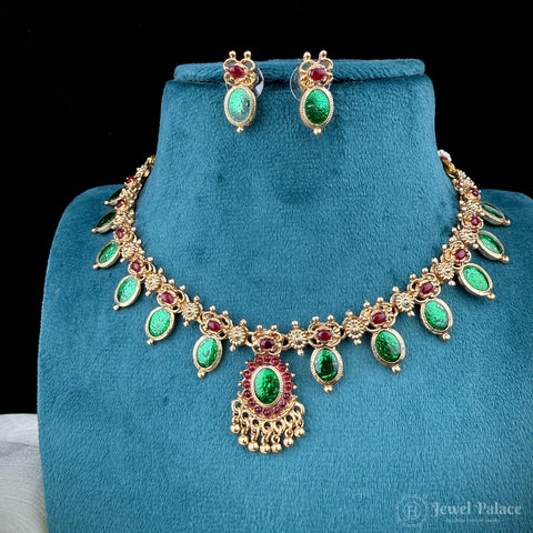 Trendy Antique Gold Plated Traditional Necklace